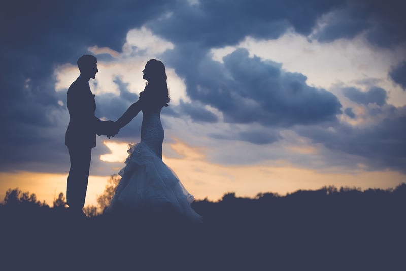 Couple in love at sunset